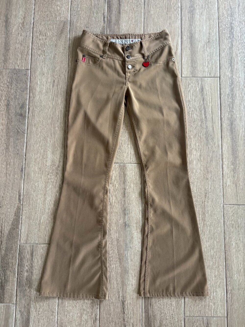 Vintage Mudd Flare Pants Women's Size 3 Khaki Low Rise Y2K Retro Hippie Charm